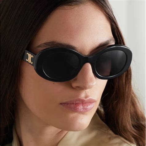 celine women's triomphe sunglasses|CELINE Triomphe 52mm Oval Sunglasses .